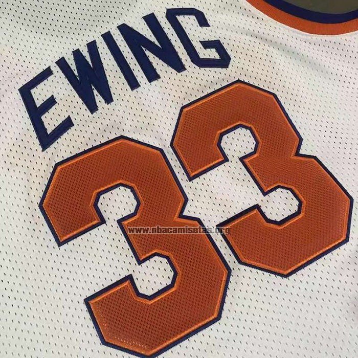 Camiseta New York Knicks Patrick Ewing NO 33 Mitchell & Ness 1985-86 Blanco